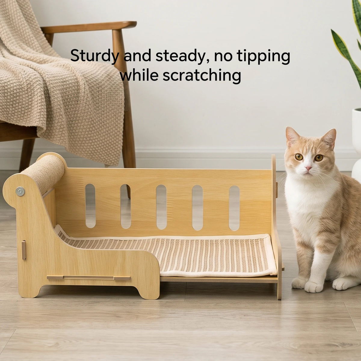 Pet Leisure Chair - Integrated Jute Cat Scratch Pad, Suitable For Indoor Cats To Sharpen Their Claws, Take Naps And For Daily Use. A Great Pet Christmas Gift.