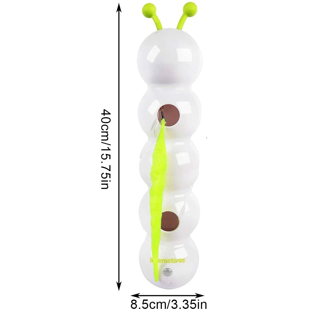 Smart Caterpillars Toy for Cat Interactive Caterpillars Cat Toy Cats Suction Cup Wiggles Worm Cat Toy with Tail for Indoor