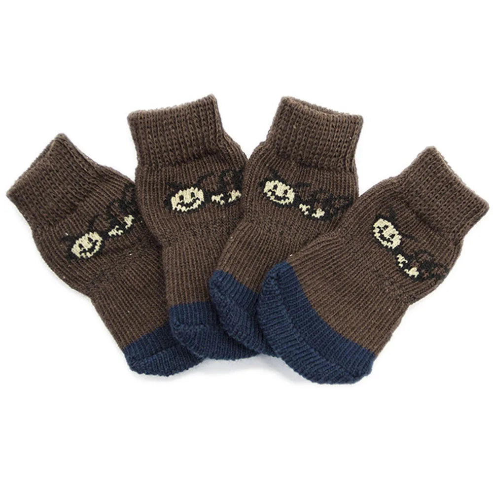 4pcs Dog Socks for Hardwood Floors to Prevent Licking Dog Boots Pet Dog Paw Protectors with Non-Slip Grips for Large Senior Dogs
