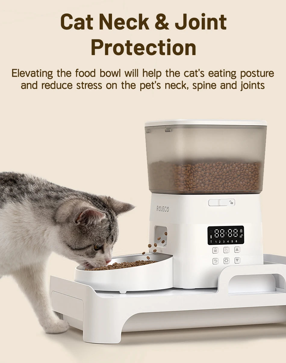ROJECO Multifunction Feeder Elevated Bracket Pet Single and Double Bowl Food Dispenser Adjustable Height Size For Cat Dog Feeder