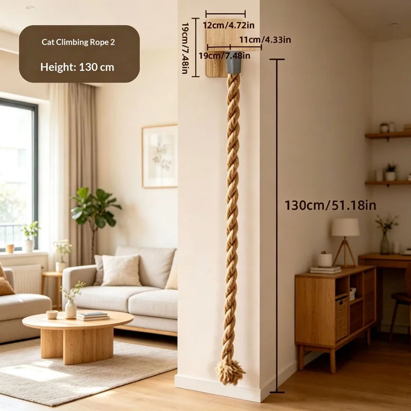 Floor To Ceiling Cat Tree Set, Sisal Rope Cat Ladder & Platform, Space Saving Cat Climbing Tower for Small Apartment
