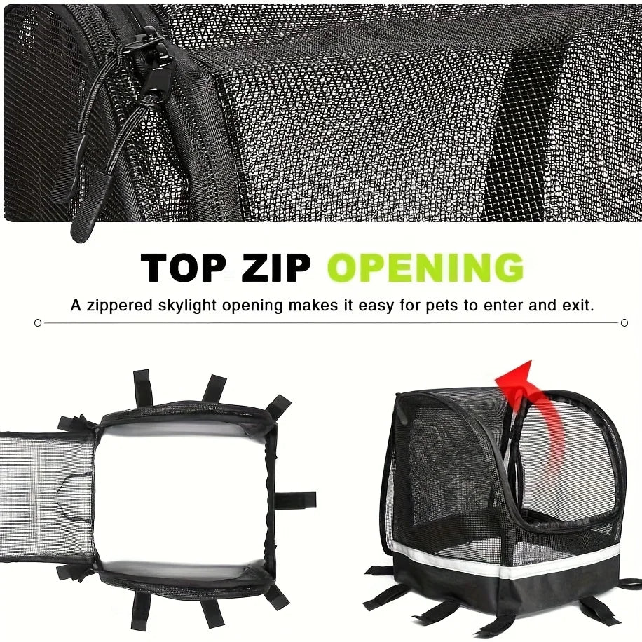 Bike Basket Cover Removable Full Zip Opening Dog Pet Bike Basket Cover Easily Put in & Take Out Breathable Net for Basket