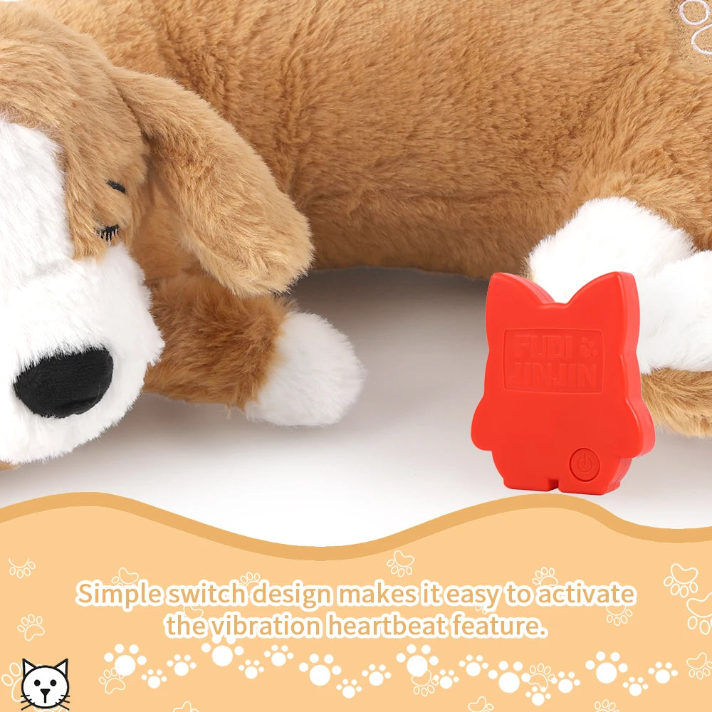 Curved Pillow Dog Heartbeat Toy for Comfort And Behavioral Training Heartbeat Stuffed Toy for Dogs And Cats