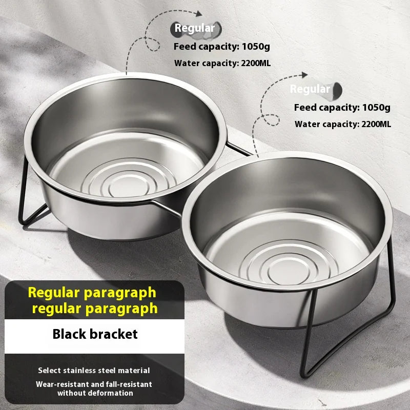 Large Stainless Steel Dog Slow Food Bowl with Thickened Stand Elevated  Pets Products Supplies Feeders Accessories Tip Proof