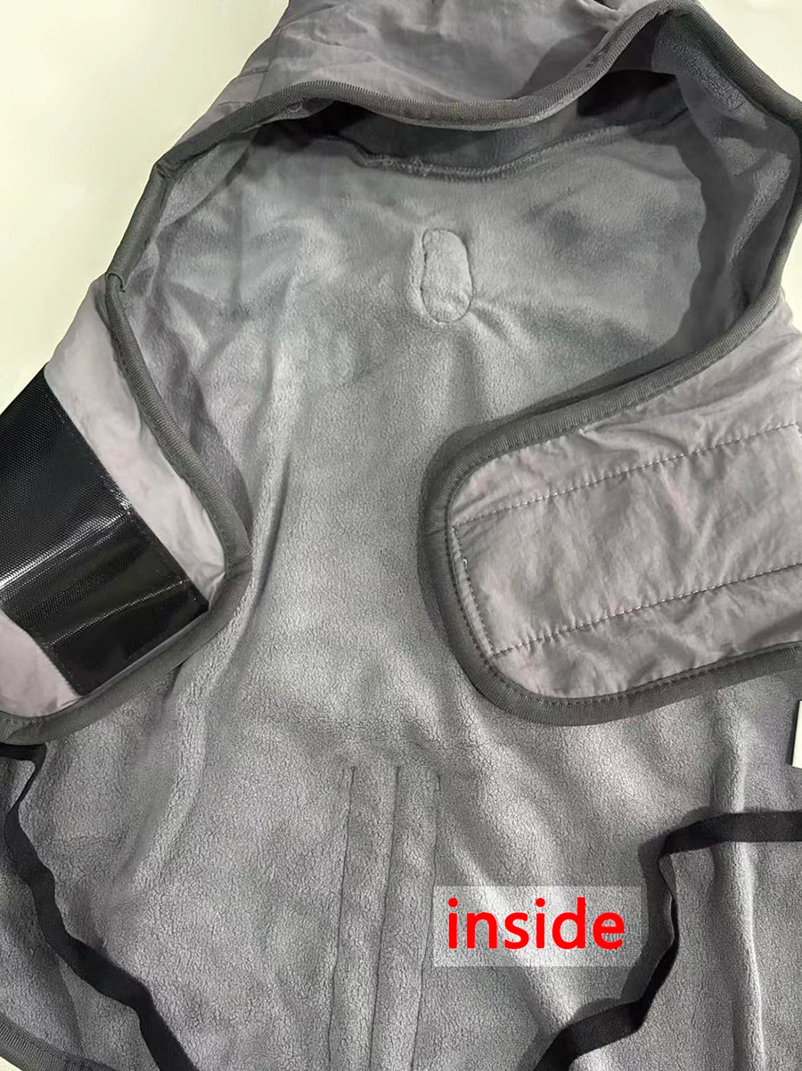 Small Medium Large Dog Winter Coat With Built‑in D‑Ring, Waterproof Snow‑Proof Pullover Dog Jacket, Warm Cotton Pet Clothes for