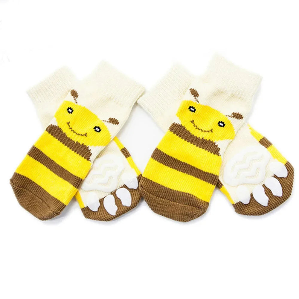 4pcs Dog Socks for Hardwood Floors to Prevent Licking Dog Boots Pet Dog Paw Protectors with Non-Slip Grips for Large Senior Dogs