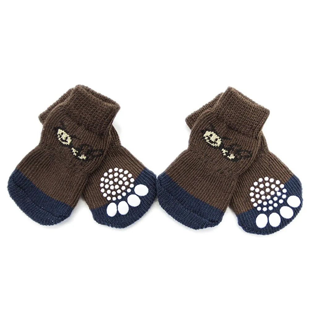4pcs Dog Socks for Hardwood Floors to Prevent Licking Dog Boots Pet Dog Paw Protectors with Non-Slip Grips for Large Senior Dogs