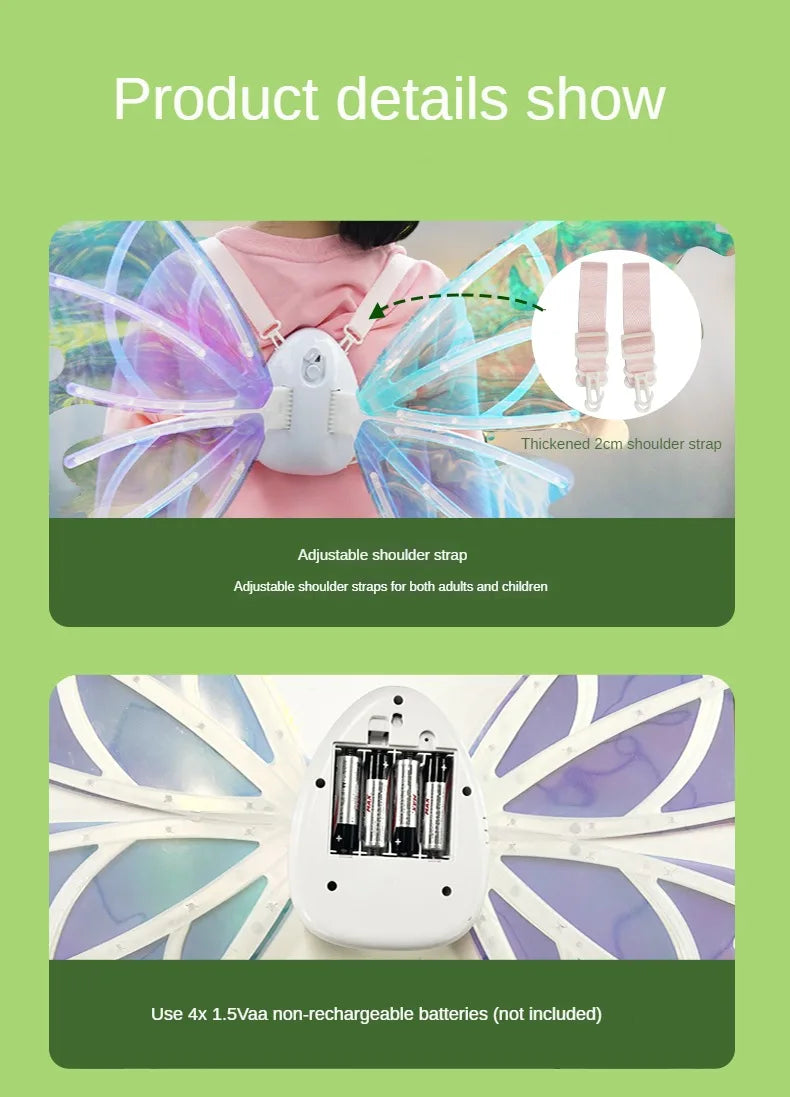 Dog Butterfly Wings Pet Glowing Wings Puppy Summer Clothes Decorative Samoyed Husky Medium Dogs