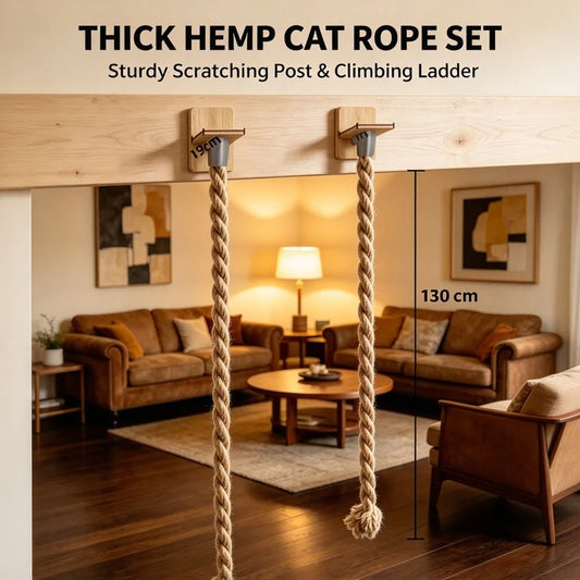 Floor To Ceiling Cat Tree Set, Sisal Rope Cat Ladder & Platform, Space Saving Cat Climbing Tower for Small Apartment