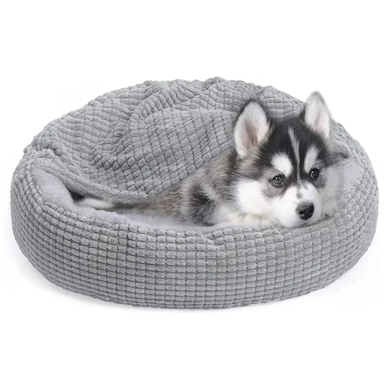 Round Pet Bed For Dog Cat Puppy House Warm Mat Winter Blankets Anti-Stress Orthopedic Fluffy Cat Dog Bed, Suitable For Winter