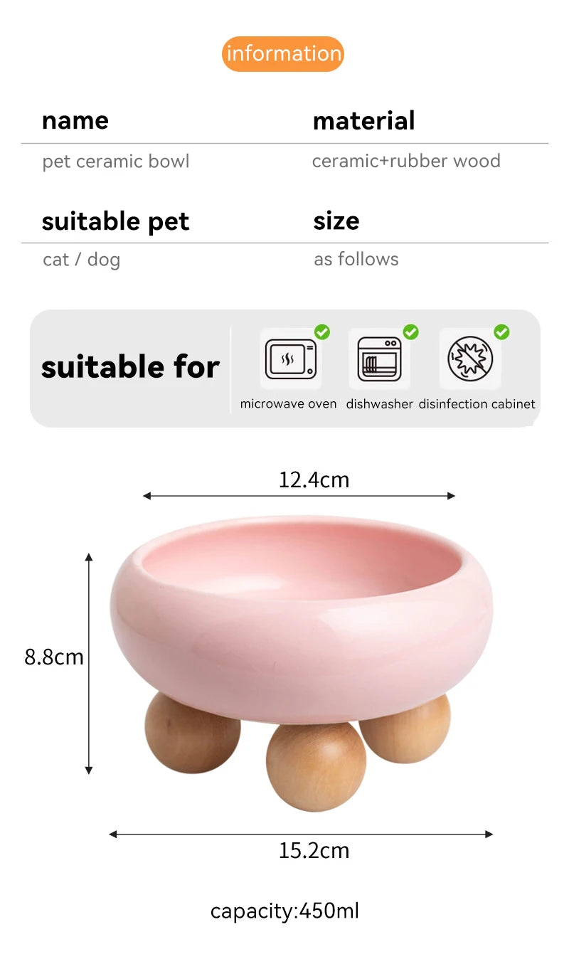 Small Dogs Ceramic Bowl Nordic Cat Food Water Feeders Cute Pet Feeding Supplies Puppy Kitten Drinking Eating Accessories