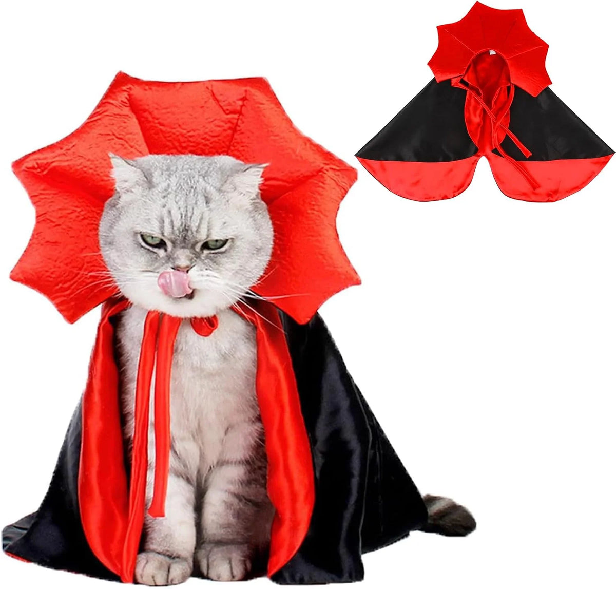 Dog Cat Halloween Costume,Vampire Devil Cape Cloak Pet Costume for Cats Dogs Halloween Costume Party Supply