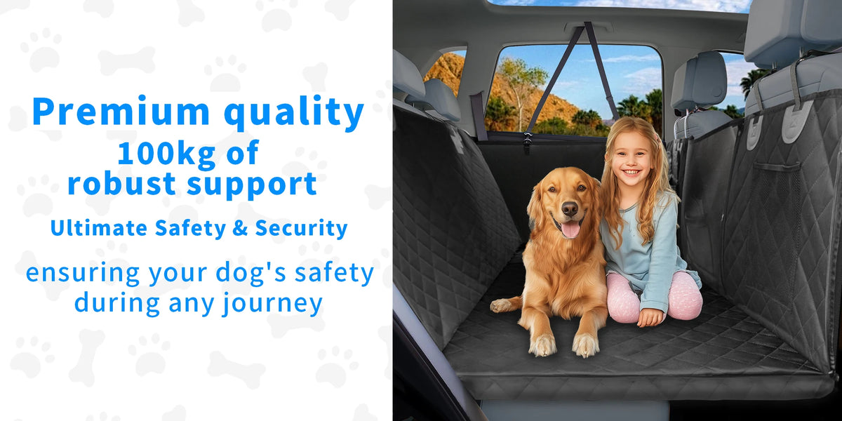Waterproof Dog Car Seat Cover Seat Extender for Back Seat for Pet Travel Hammock in Cars Scratch-Proof