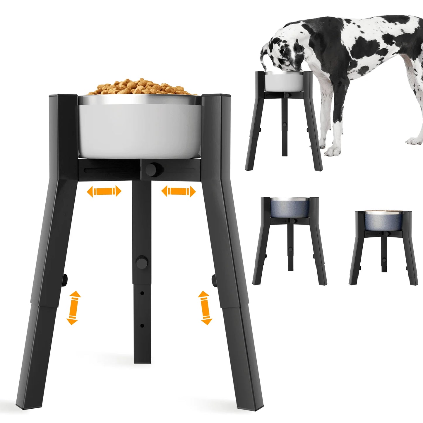 Raised Dog Bowl Stand for Medium & Large & Extra Large Dogs,Metal Tall Dog Food Stand,Adjustable Wide 7-11" Heights 9.8-13.4"