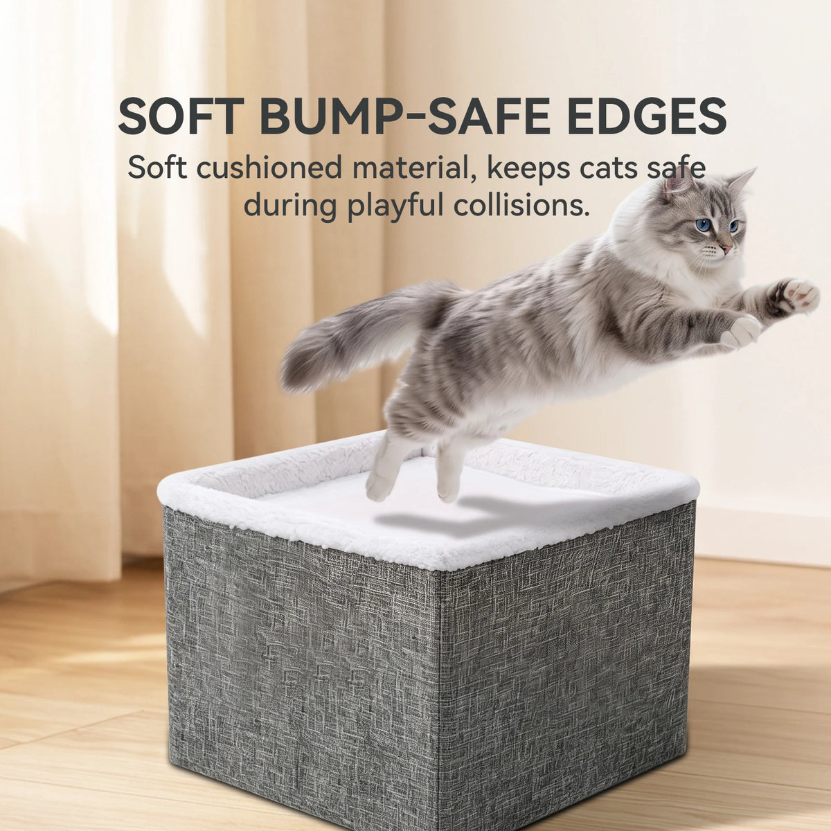 Multi-Layer Cat Bed With Double-Layer Bed, Toy Tunnel And Foldable Cat Scratching Post - Comfortable Indoor Cat Cube Bed, Equipped With Plush Hanging Balls, A Pet Christmas Gift, A Must-Have For Home.