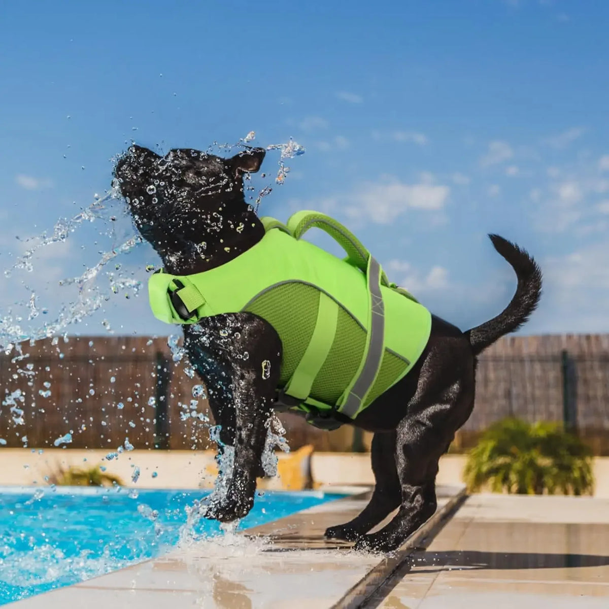 Durable Mesh Dog Life Jacket With Ergonomic Rescue Handle Tear‑Resistant Construction For Rough Water Use