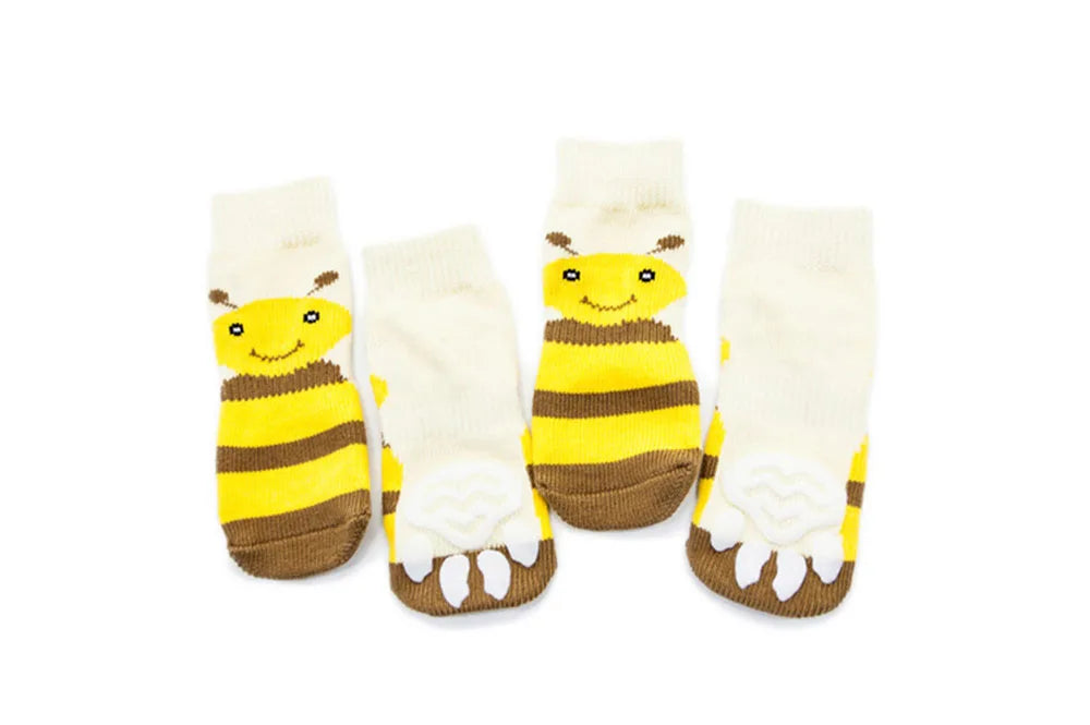 4pcs Dog Socks for Hardwood Floors to Prevent Licking Dog Boots Pet Dog Paw Protectors with Non-Slip Grips for Large Senior Dogs