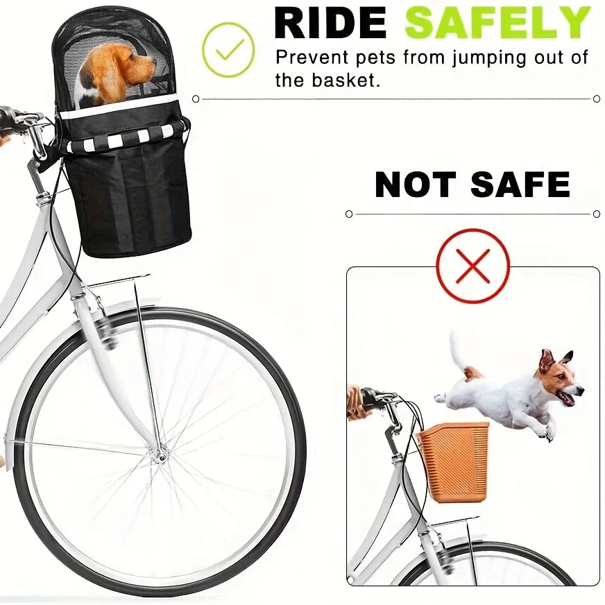 Bike Basket Cover Removable Full Zip Opening Dog Pet Bike Basket Cover Easily Put in & Take Out Breathable Net for Basket