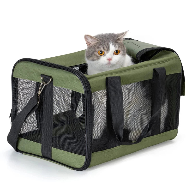 Travel Pet Bag Portable For Outdoor Carrying One Shoulder Breathable Cat Dog Bag Comfort Foldable Handbag Pet Transport Bag