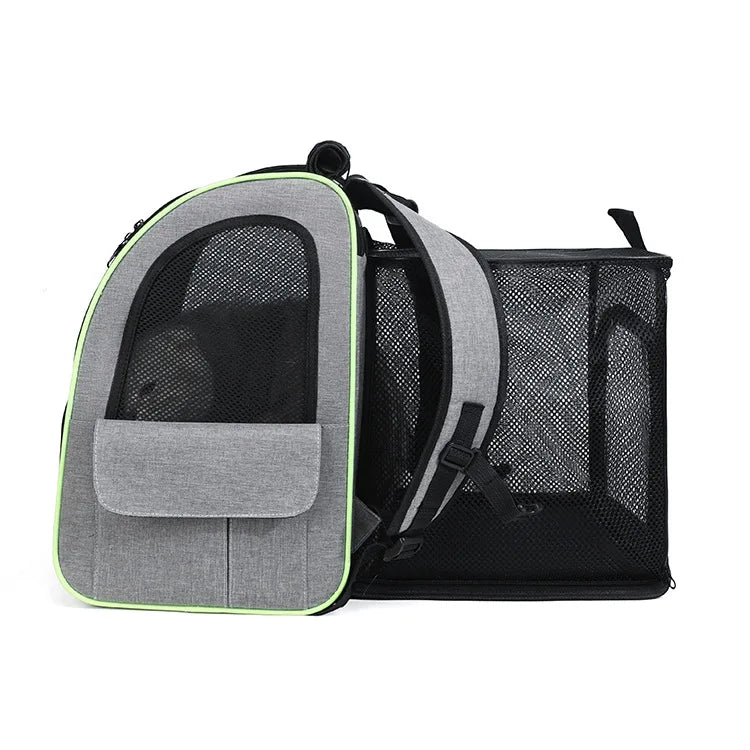 Expandable Pet Carrier Backpack, Breathable Large Capacity Travel Bag, Outdoor Hiking Backpack for Cats and Small Dogs