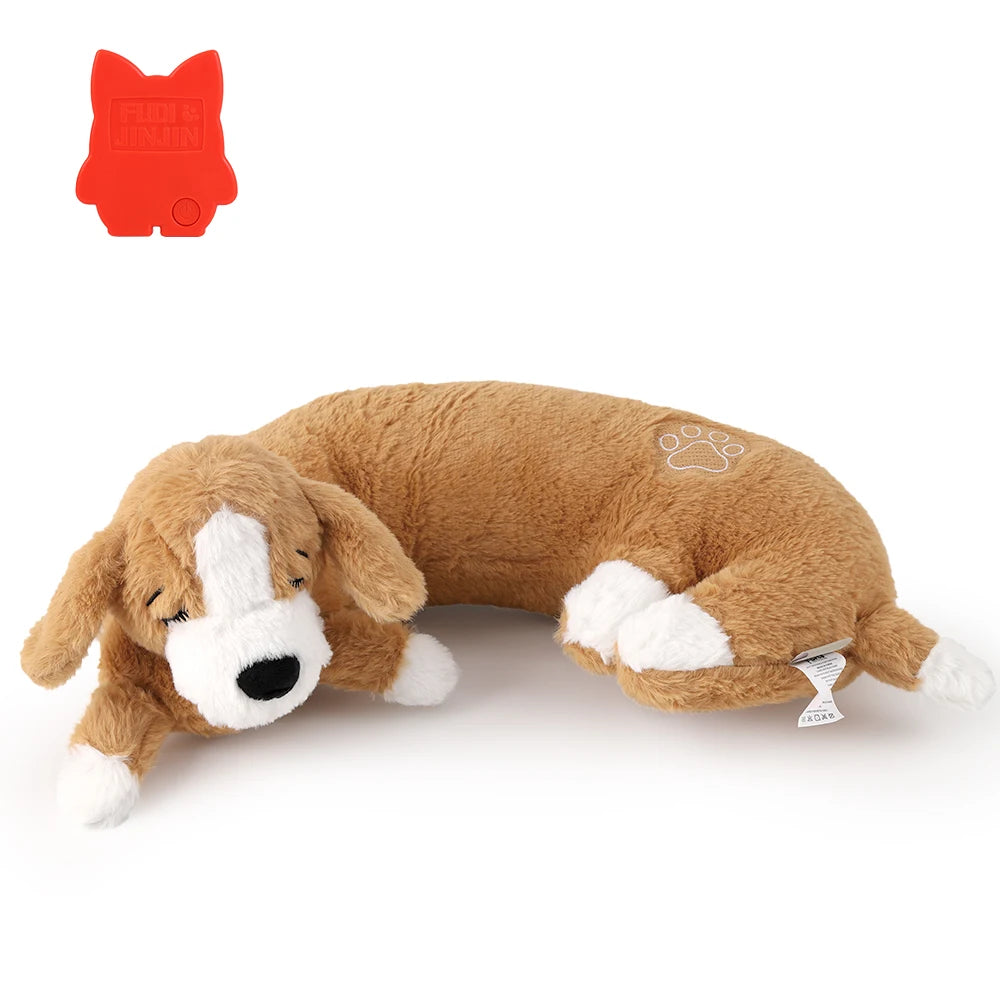Curved Pillow Dog Heartbeat Toy for Comfort And Behavioral Training Heartbeat Stuffed Toy for Dogs And Cats