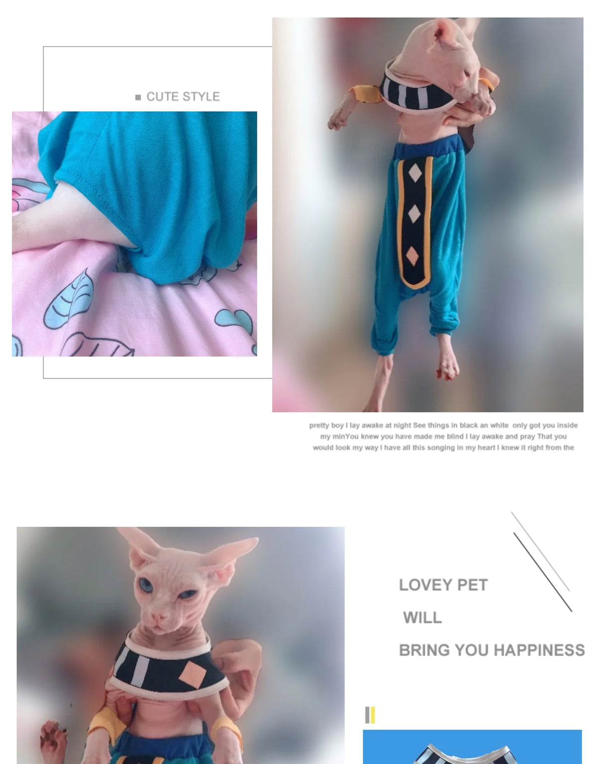Handmade Sphinx Cosplay Costumes Hairless Cat Clothes God of Destruction Crotch-Proof Trousers Dropshipping Cat Clothes