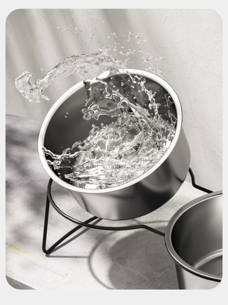 Large Stainless Steel Dog Slow Food Bowl with Thickened Stand Elevated  Pets Products Supplies Feeders Accessories Tip Proof