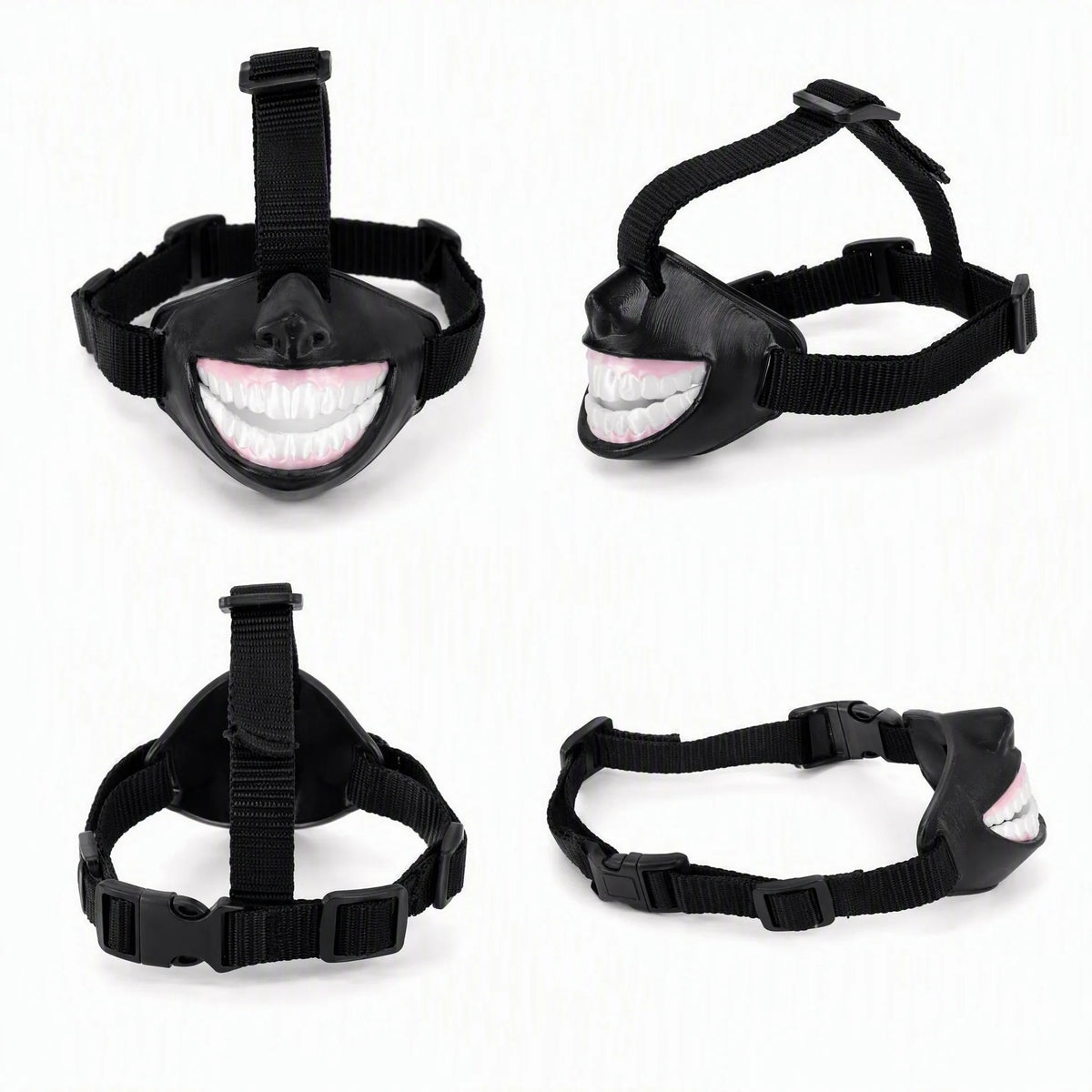 Halloween Funny Dog Muzzle with Smiling Teeth Novelty Party Prank Pet Costume Gift for Fans