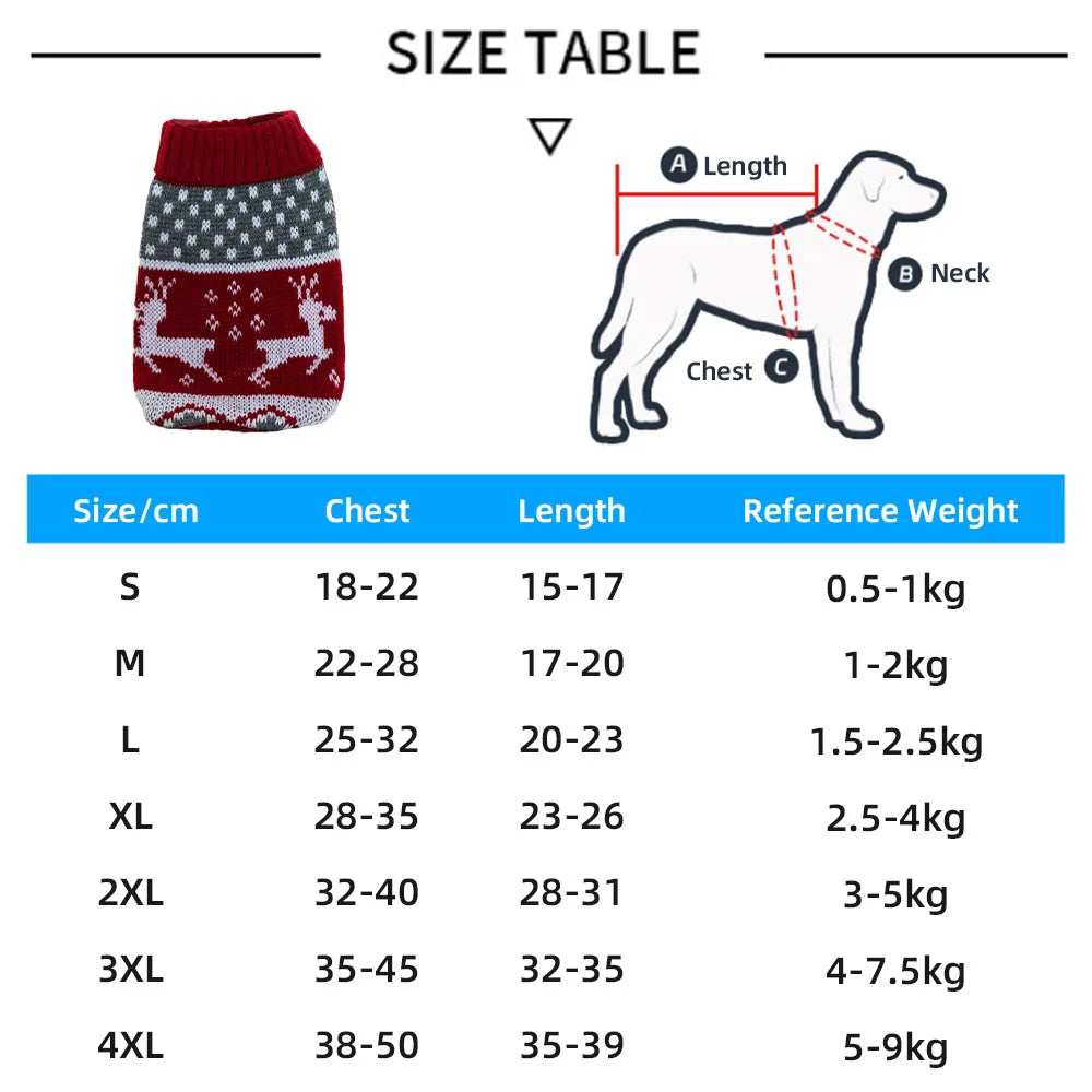 Christmas Style Pet Dog Sweater New Year Costume For Cat Cute Knitted Wool Puppy Clothes Warm Soft Winter Apparel For Medium Pet