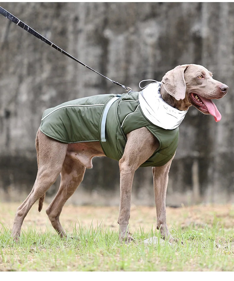 Winter Waterproof Dog Jacket with Reflective Strips, Thick Warm Coat for Pets, Adjustable with D-Ring, S-3XL