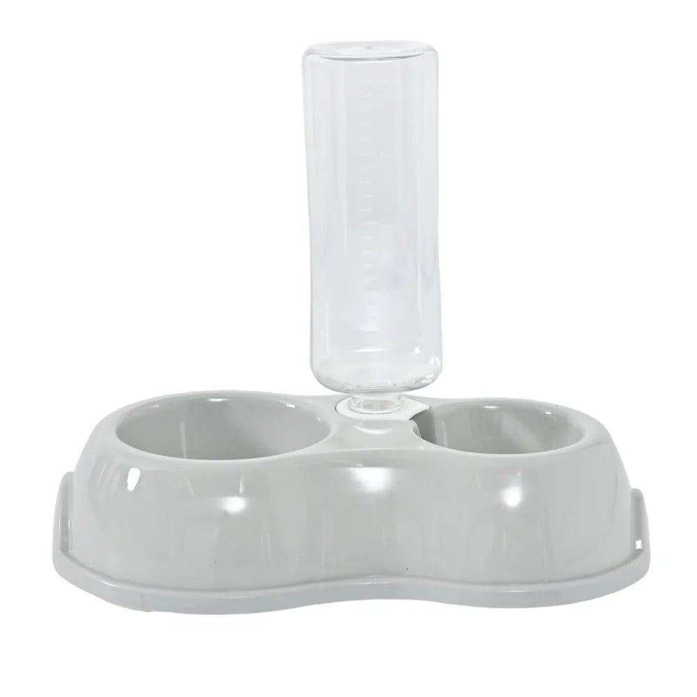 7PCS/Carton Automatic Pet Feeder and Water Dispenser 2-in-1 Dog Cat Food Bowl with Gravity Water Bottle Anti-Slip Easy Clean Feeding Bowl