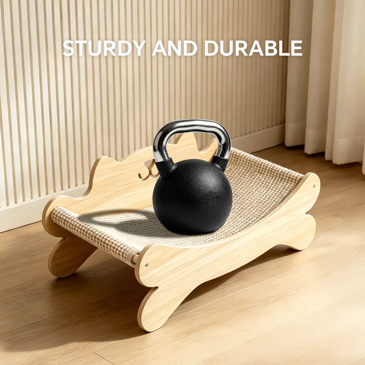 Cat Recliner With Durable Rattan Scratching Pads, Ergonomic Curved Elevated Cat Bed With Backrest, Suitable For Indoor Kittens And Cat Durable Furniture Sofa Scratch Protection Device