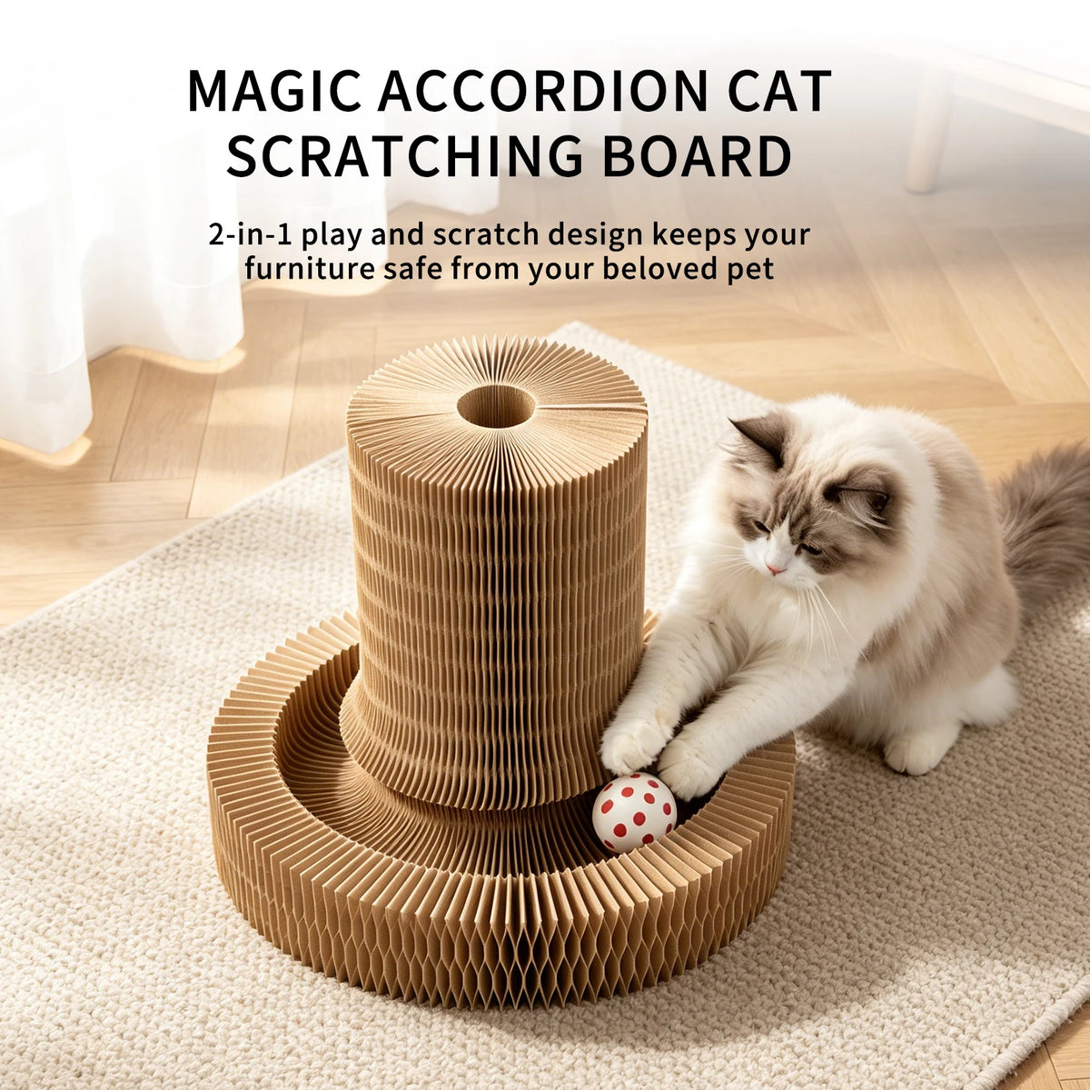 Cat Accordion Magic Organ Cat Scratching Board Cat Toy Ball Scratch Pad Cat Scratcher Kitty Kurlz Cat Toy