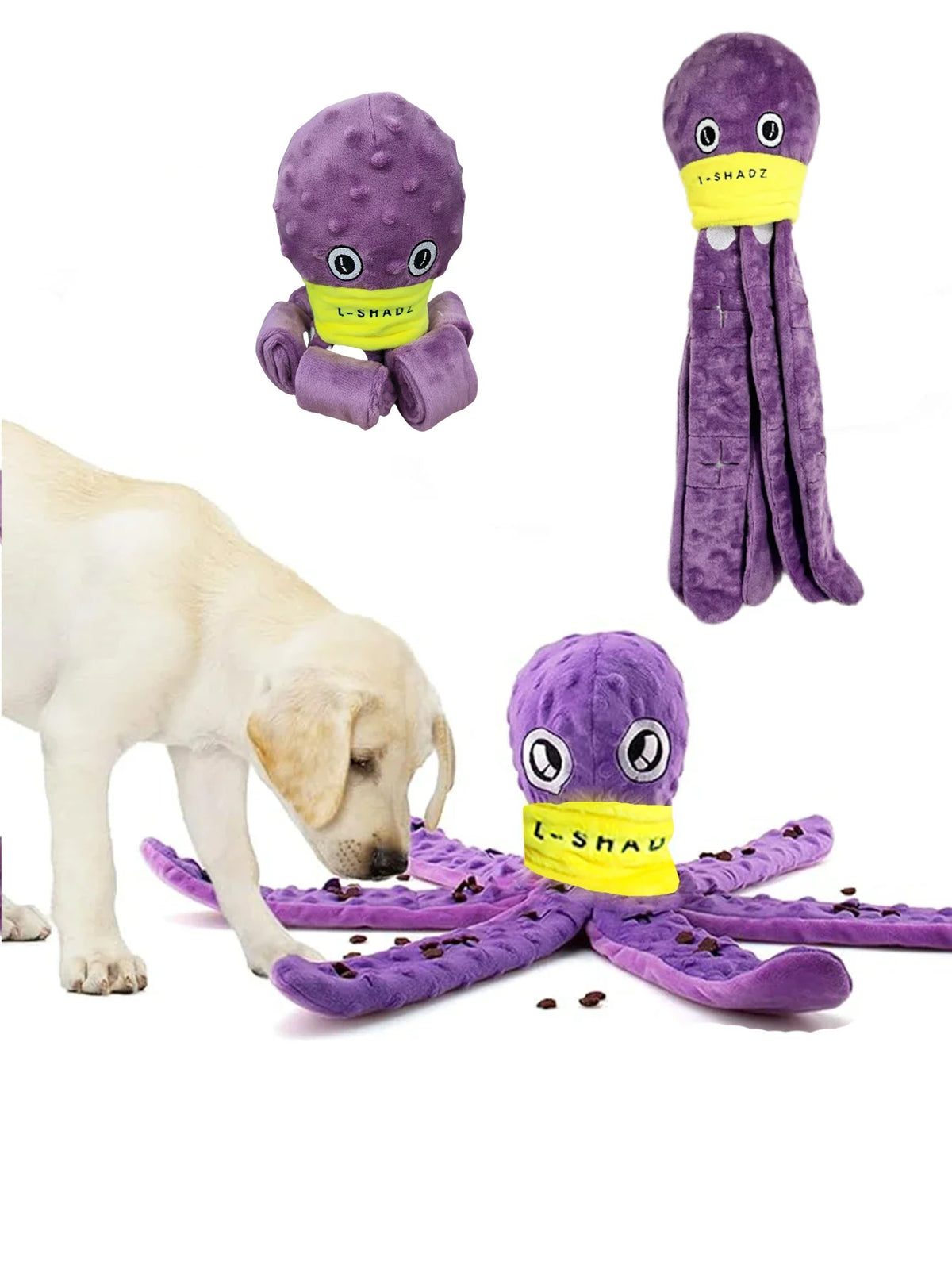 Plush Octopus Dog Snuffle Toy – Interactive Puzzle Chew Toy & Slow Feeder for Puppies