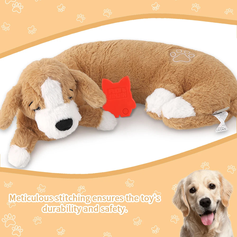 Curved Pillow Dog Heartbeat Toy for Comfort And Behavioral Training Heartbeat Stuffed Toy for Dogs And Cats