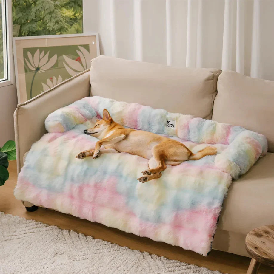 Fluffy Plush Pet Dog Bed Sofa For Large Dogs House Mat Kennel Winter Warm Cat Bed Pad Washable Dog Cushion Blanket Sofa Cover