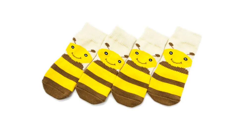 4pcs Dog Socks for Hardwood Floors to Prevent Licking Dog Boots Pet Dog Paw Protectors with Non-Slip Grips for Large Senior Dogs