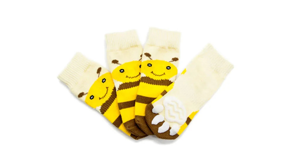 4pcs Dog Socks for Hardwood Floors to Prevent Licking Dog Boots Pet Dog Paw Protectors with Non-Slip Grips for Large Senior Dogs