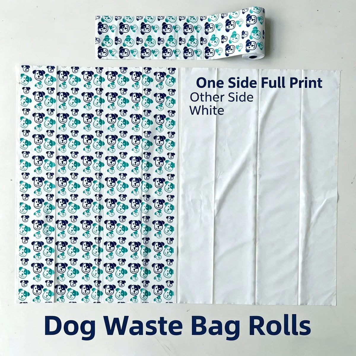 Fresh Lemon Scent Dog Poop Bags 1.25Mil Tear Resistant Waste Bags Cartoon Dog Print Disposable Pickup Bags for Outdoor Dog Walks