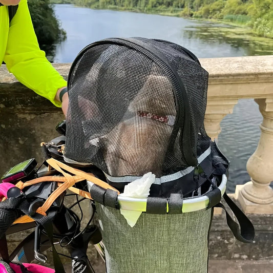 Bike Basket Cover Removable Full Zip Opening Dog Pet Bike Basket Cover Easily Put in & Take Out Breathable Net for Basket