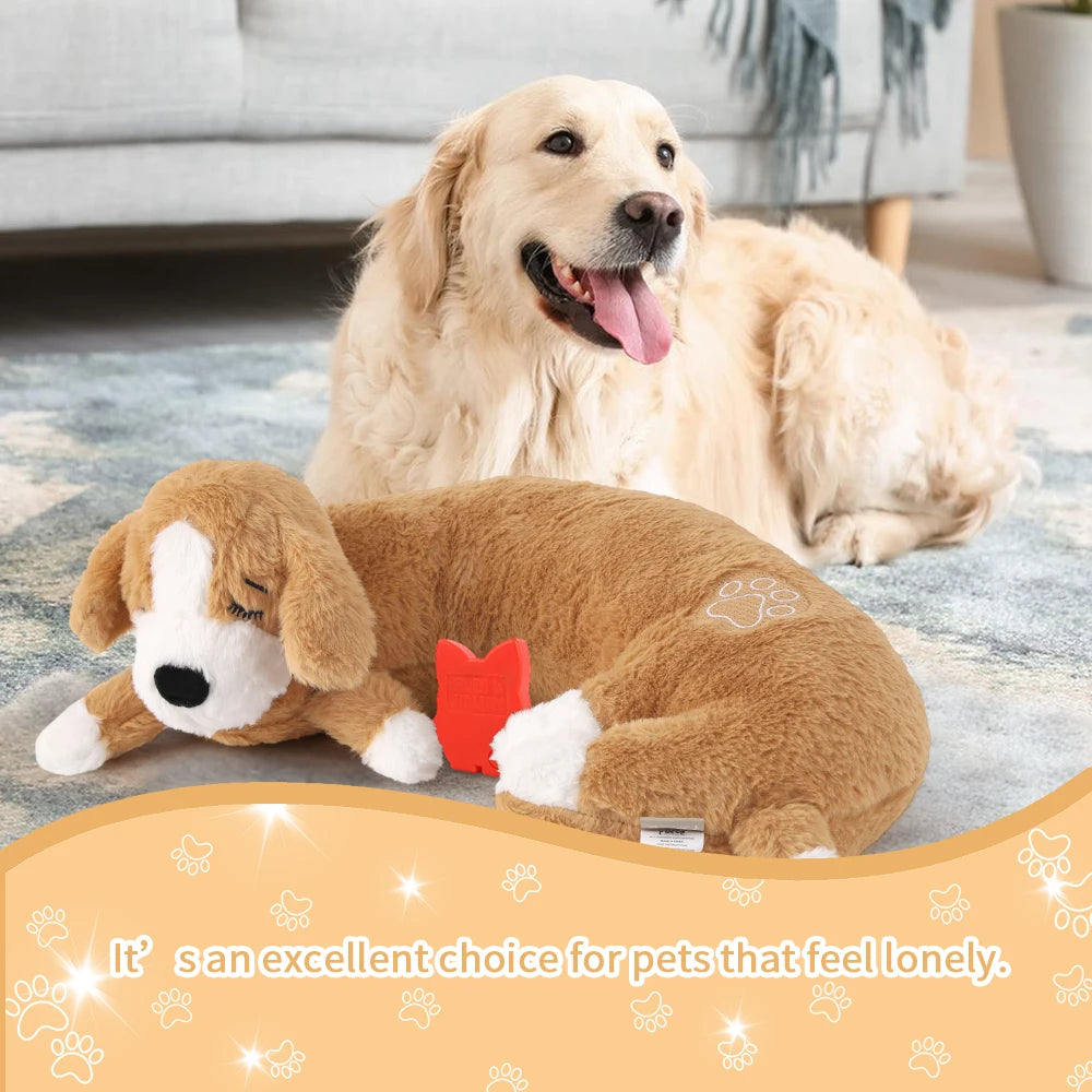 Curved Pillow Dog Heartbeat Toy for Comfort And Behavioral Training Heartbeat Stuffed Toy for Dogs And Cats