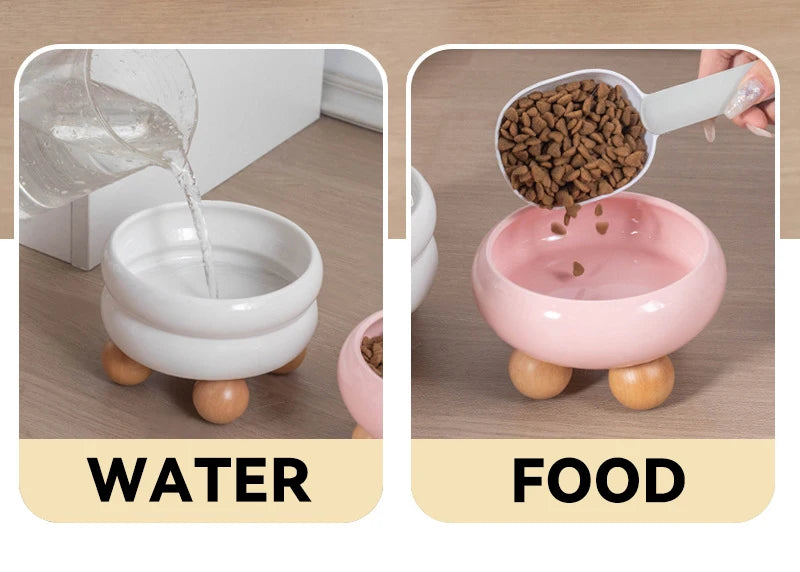 Small Dogs Ceramic Bowl Nordic Cat Food Water Feeders Cute Pet Feeding Supplies Puppy Kitten Drinking Eating Accessories