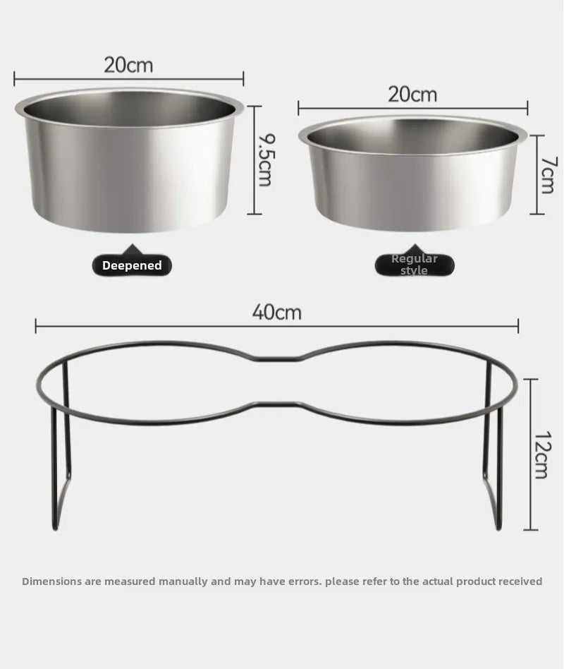 Large Stainless Steel Dog Slow Food Bowl with Thickened Stand Elevated  Pets Products Supplies Feeders Accessories Tip Proof