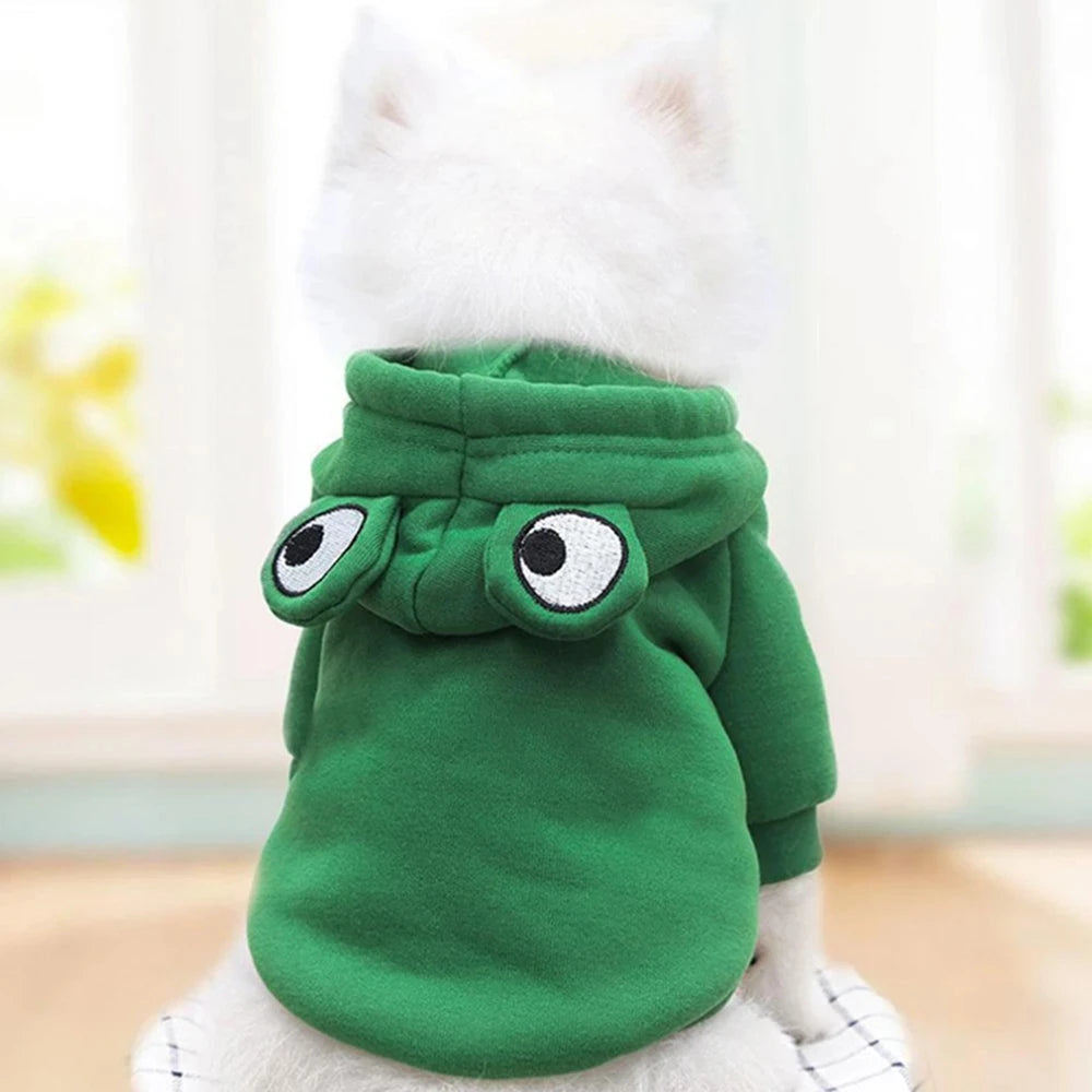 Cute Cartoon Fruit Frog Banana Carrot Pet Hoodie, Winter Warm Fleece Dog Clothes, Funny Cosplay Costume for Small Puppy Cat, Outfit for Chihuahua French Bulldog