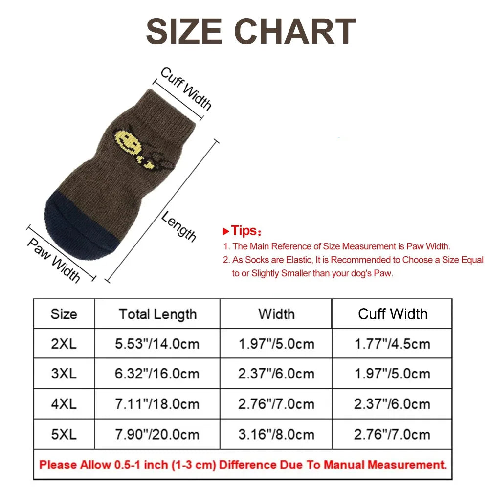 2XL-5XL Large Dogs Traction Control Cotton Socks Indoor Dog Nonskid Knit Socks for Labrador Pitbull Rottweiler German shepherd