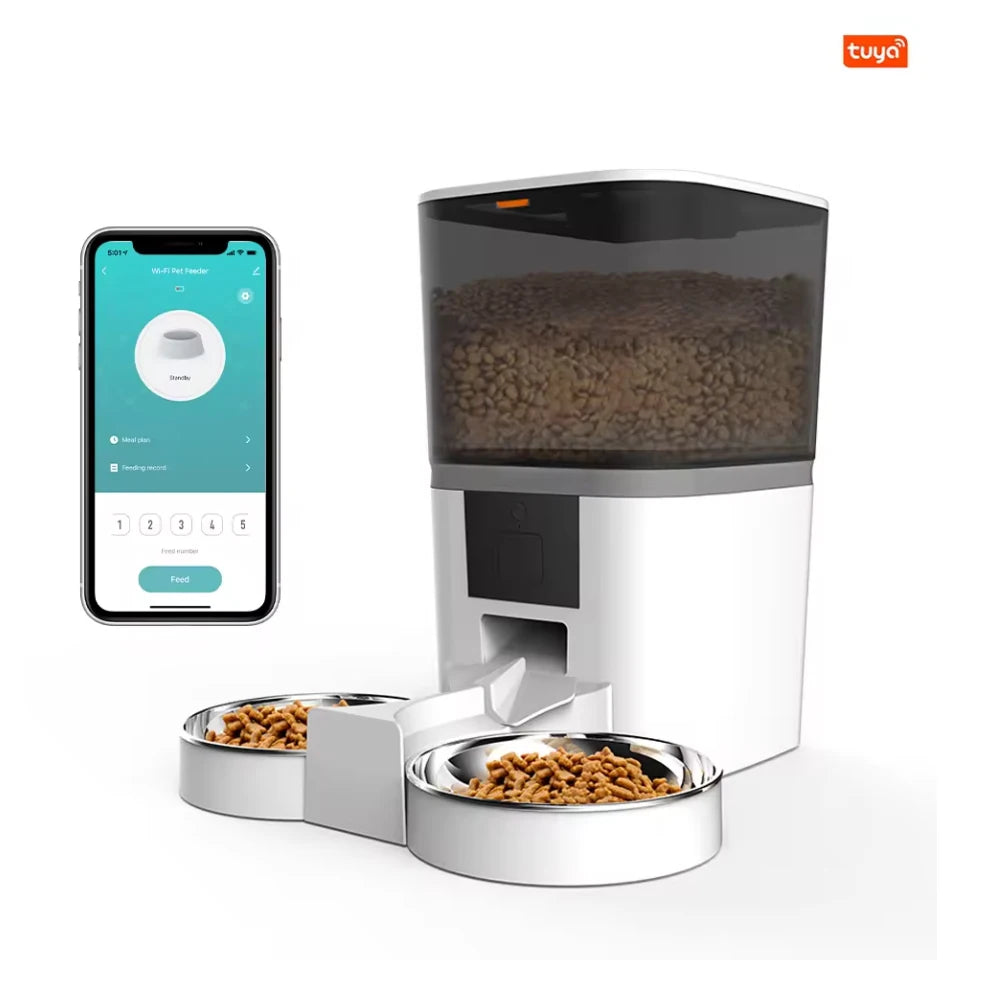 4L Double Meal Camera APP Automatic Pet Feeder Time For Pet Cats Dog Food Stainless Steel Bowl Video Dispenser Smart Pet Feeder